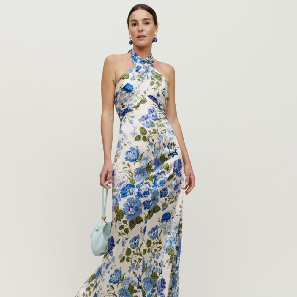 Reformation Veria Silk Maxi Dress Brand New